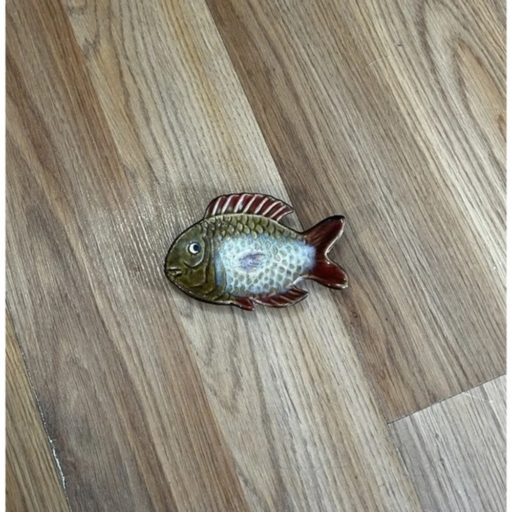Pier 1 Imports Small Trinket Jewelry Ring Dish Fish‎ Nautical Beach Lake